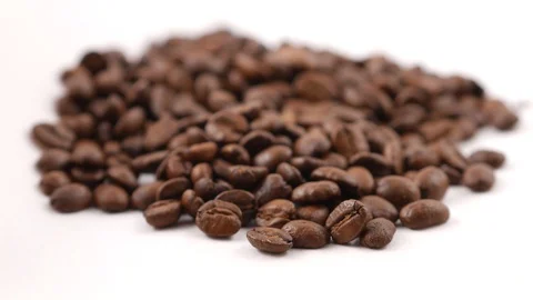 Coffee beans on the white surface Stock Footage 91333821