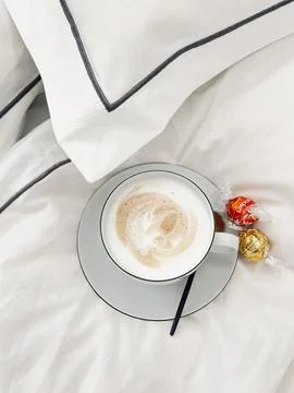 Coffee in bed Stock Photos