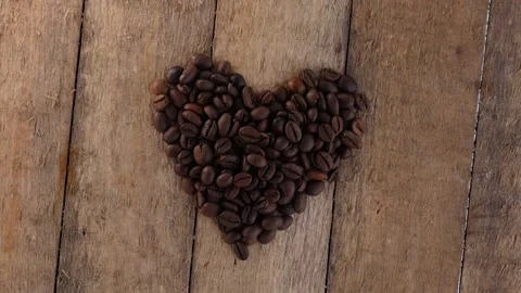 Coffee Beens Heart Video stock 132479226