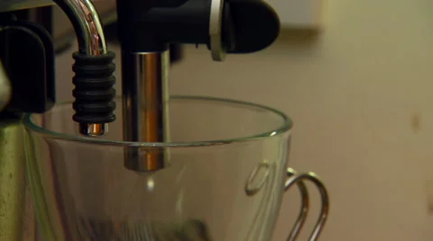 Coffee being brewed from espresso machine Stock Footage 57815485
