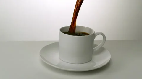 Coffee being poured into cup, Slow Motion Stock Footage 10700775
