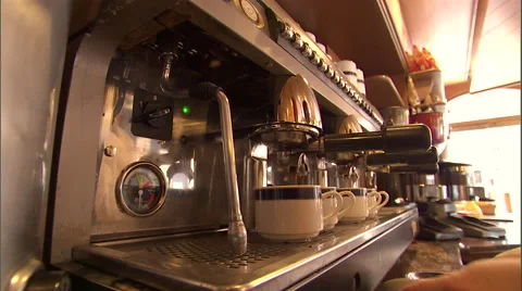 Coffee being prepared at a cafe. Video stock 46868734