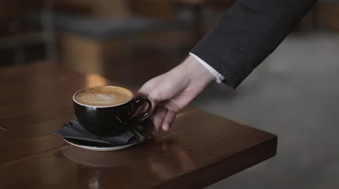Coffee Being Served Stock Footage 68978300