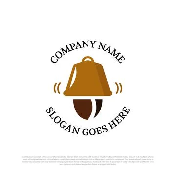Coffee bell logo vector illustrations, coffee time icon logo, coffee break pr Illustrazione stock