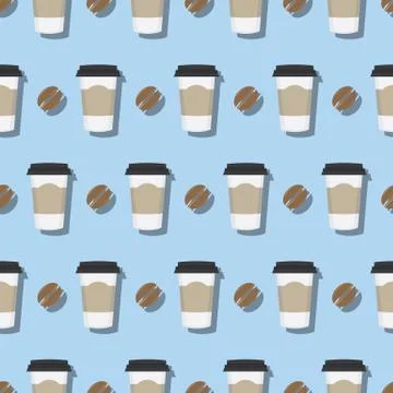 Coffee Beverage Paper Cup Pattern Stock Illustration