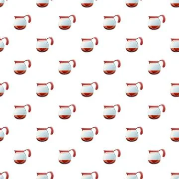 Coffee beverage pots repeating pattern on white background イラスト素材