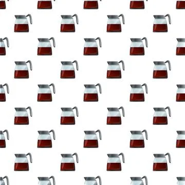 Coffee beverage pots seamless pattern repeating background Stock Illustration