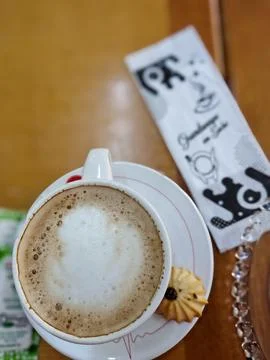 Coffee with Biscuit Stock Photos