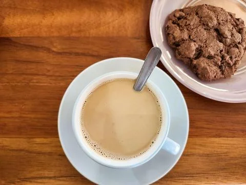 Coffee with Biscuits Stock Photos
