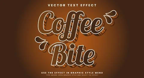 Coffee Bite editable text effect Template Stock Illustration