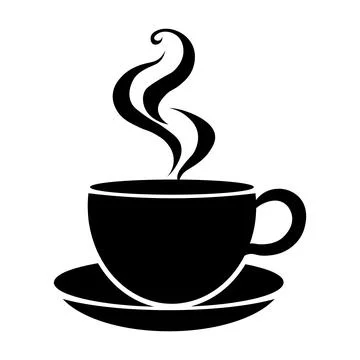 Coffee black icon on white background Stock Illustration
