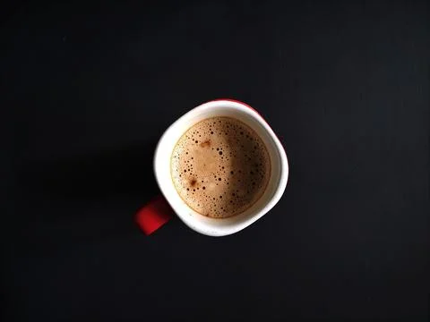 Coffee on black Stock Photos