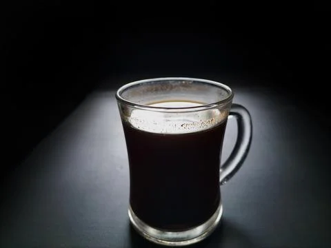 Coffee on black Stock Photos