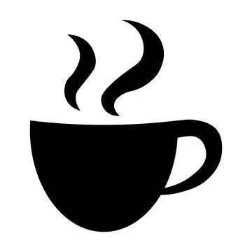 Coffee black vector icon on white background Stock Illustration