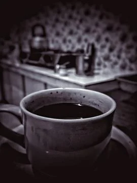 Coffee black in white Stock Photos