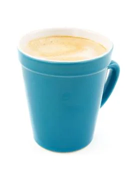 Coffee in blue cup Stock Photos
