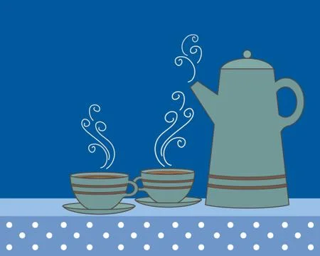 Coffee blue Stock Illustration