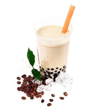 Coffee boba bubble tea Stock Photos