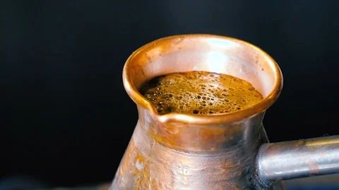 Coffee boils in coffee pot Stock Footage 92541793