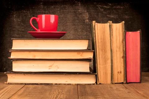 Coffee on Books Stock Photos