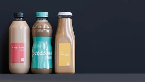 Coffee In Bottle Packaging Background Stock Illustration