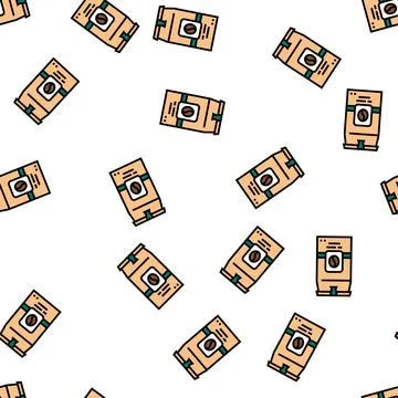 Coffee box vector seamless pattern Stock Illustration