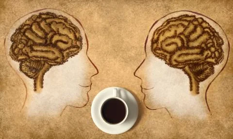 Coffee Brain made of beans Stock Photos