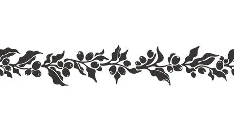 Coffee branch seamless pattern. Vector plantation Stock Illustration