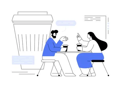 Coffee break abstract concept vector illustration. Stock Illustration