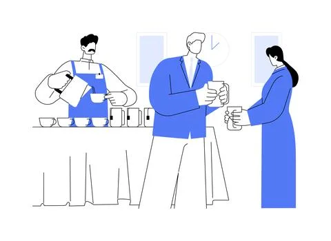 Coffee break abstract concept vector illustration. Stock Illustration