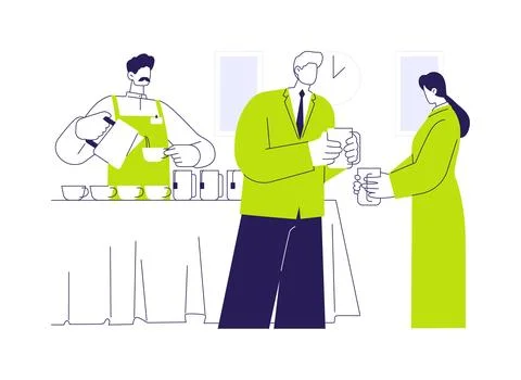 Coffee break abstract concept vector illustration. Stock Illustration