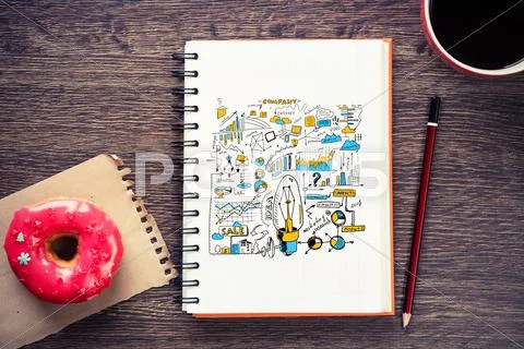 Coffee break and snack Stock Photos
