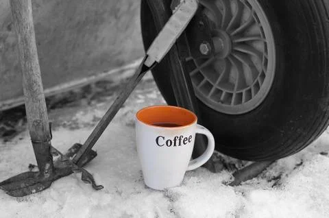 Coffee Break And Work Tools Fotos Stock