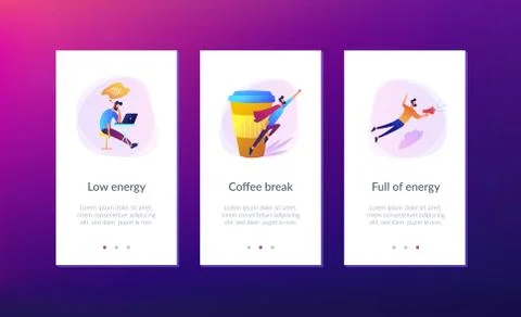 Coffee break app interface template. Stock-Illustration