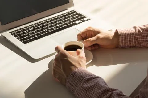 Coffee break in bright office.  Stock Photos