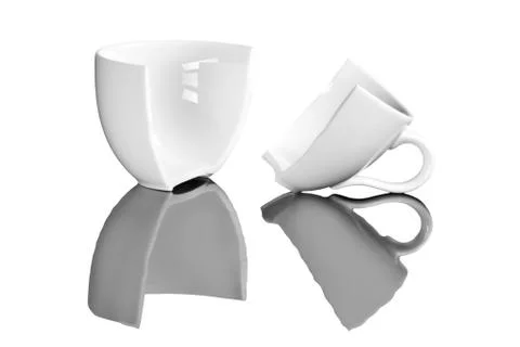 Coffee break , broken coffee cups Stock Photos