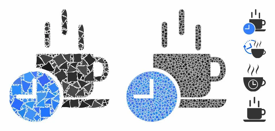 Coffee break Composition Icon of Bumpy Parts Stock Illustration