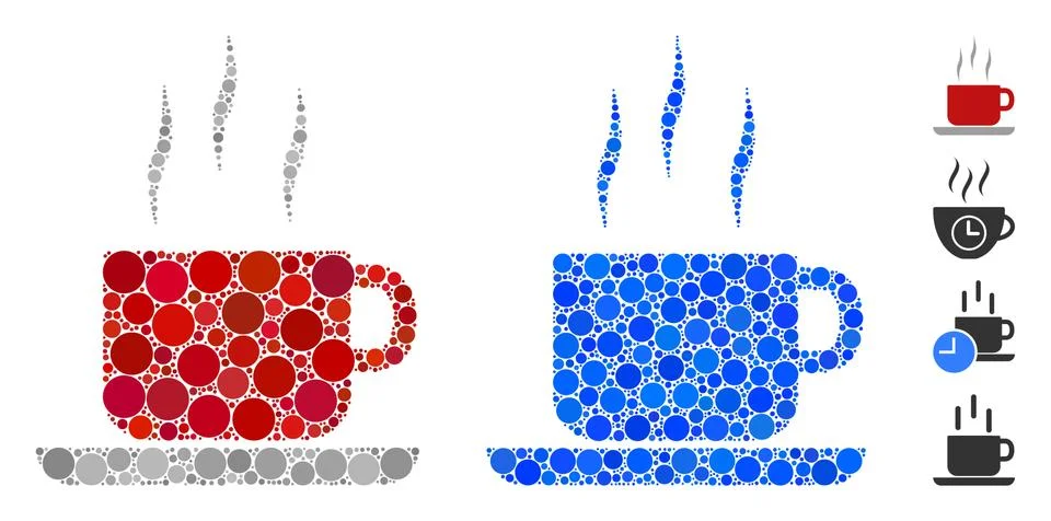 Coffee Break Composition Icon of Spheric Items Stock Illustration