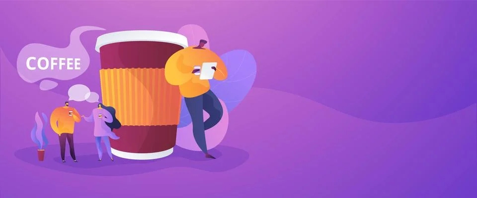 Coffee break concept banner header Stock Illustration