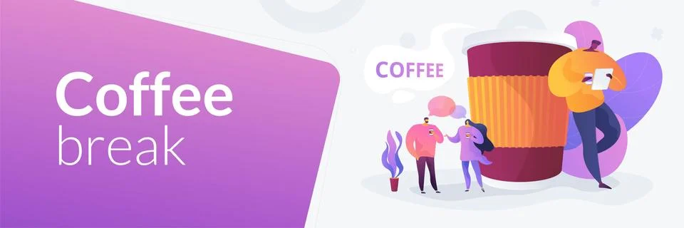Coffee break concept banner header Stock Illustration