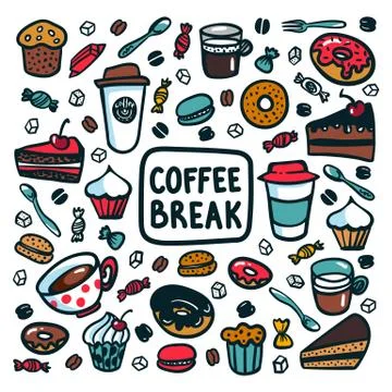 Coffee break concept. Time for a coffee break Stock Illustration