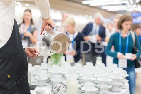 Coffee break at conference meeting. Stock Photos