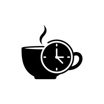 Coffee Break Cup Clock Icon Stock Illustration