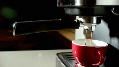 Coffee break. Drinking roasted black coffee in the morning.breakfast. Pouring Stock Footage 235942533