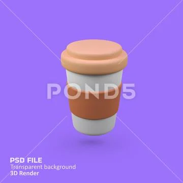 Coffee Break Drinks isolated 3d render icon illustration PSD 템플릿