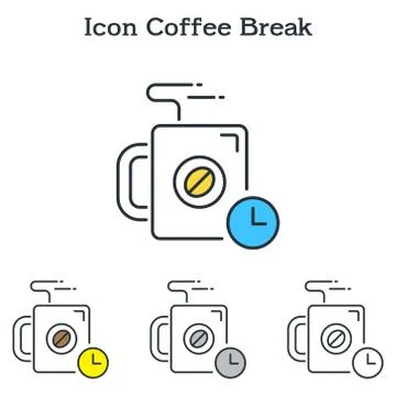 Coffee Break flat icon design for infographics and businesses Stock Illustration