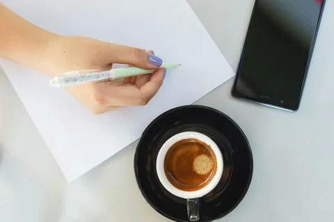Coffee Break Flat Lay Foto stock