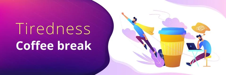 Coffee break header or footer banner. Stock Illustration