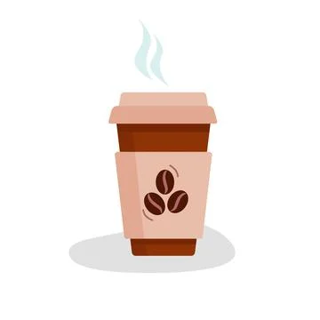 Coffee break Invigorating drink Paper coffee cup. Vector Design for branding or Stock Illustration