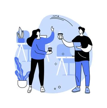 Coffee break isolated cartoon vector illustrations. Stock Illustration